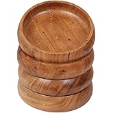 LAVAUX DESIGNS wooden bowls for food | Set of 4 individual acacia wood bowls 8 x 2 inches (25 oz) | Enjoy your salad, pasta, 