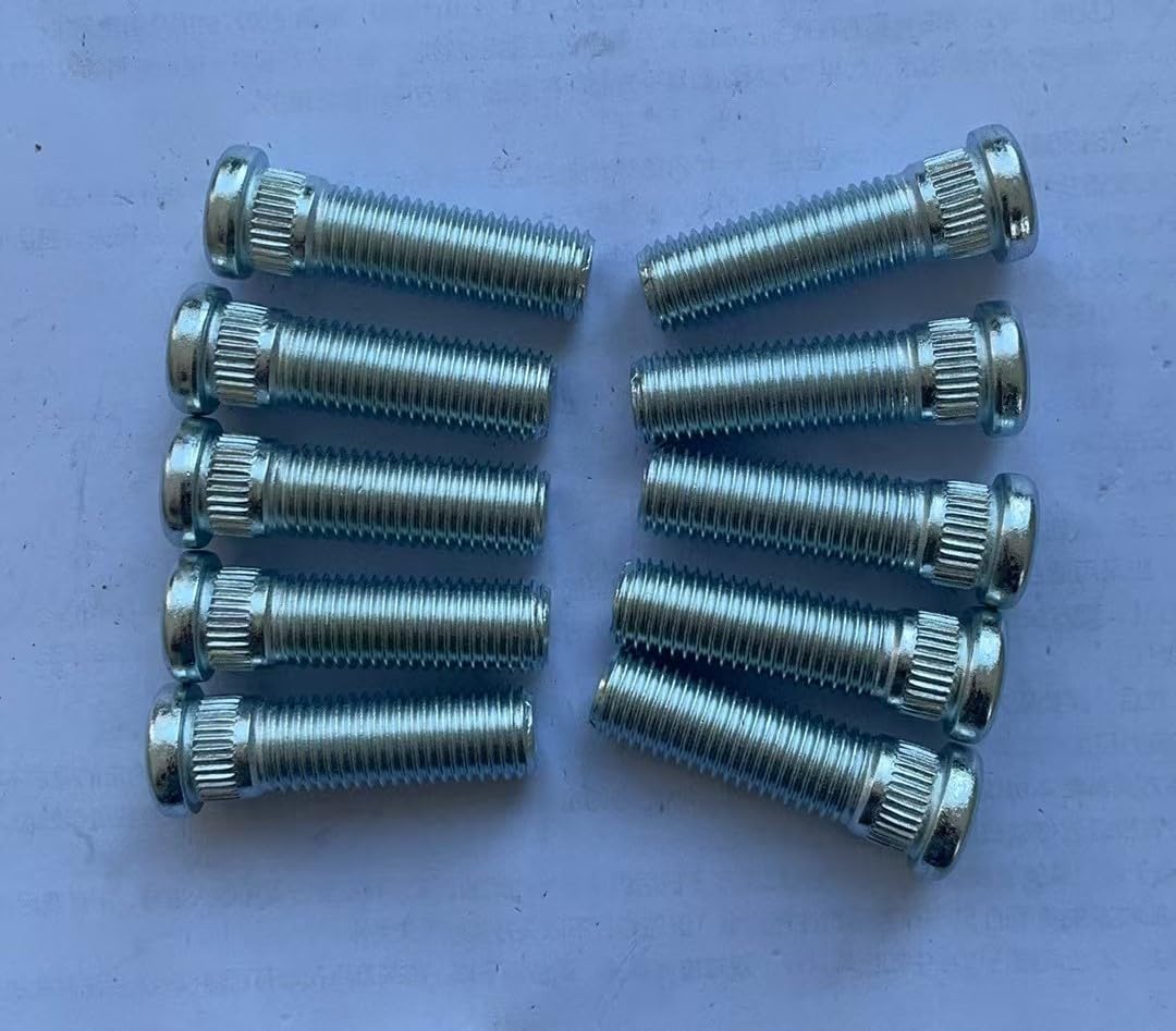 Photo 1 of 10 PCS M12*1.5 Serrated Wheel Stud Bolts 610-254 12.73mm Knurl, 41.5mm Length Compatible with Chevy Malibu Corvette Impala Buick Cadillac GMC Saturn Pontiac Oldsmobile