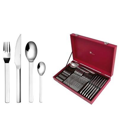 Guy Degrenne Modulo - Cubertería en estuche rojo (50 piezas)