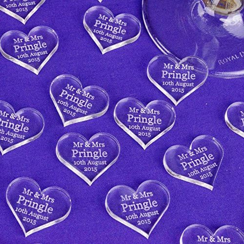 Personalised Love Heart Wedding Decorations Favours Gift Mr & Mrs Table Confetti (200)