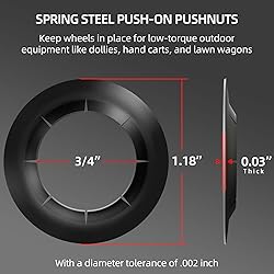 (8-Pack) 3/4" Axle Push Nuts, Dolly Wheel Lock
