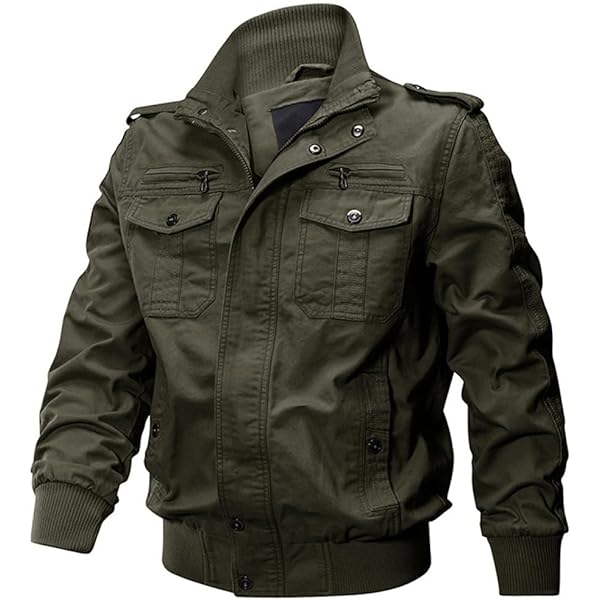 JEsilunmaMY Men's Winter Cotton Military Jacket Multi Pockets