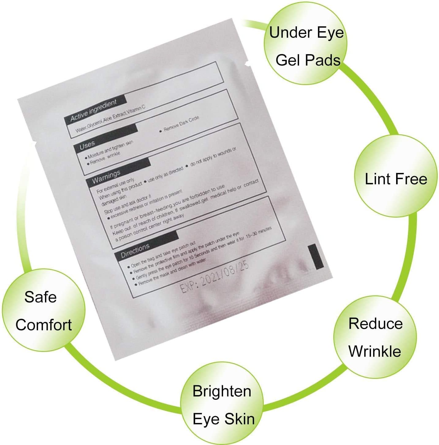 Exeton, Eyelash Gel Pads, 50 works, Lint Free Under Eye Gel Pads Eye Patches for Eye Lash Extensions Saloons, Individual (Silver Fox) - Image 4