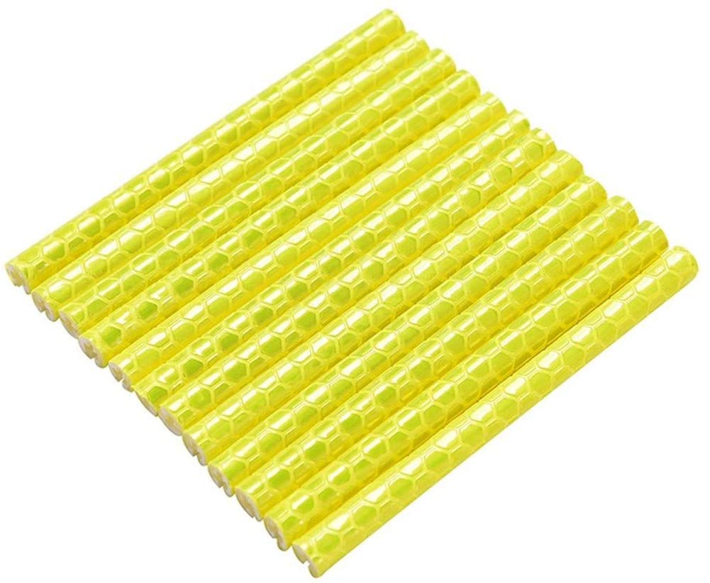 ZOOENIE Spoke Reflectors, 360° Visibility Reflectors, Bicycle Bicycle Reflectors, Spoke Reflector, Cycling Wheel Spoke Reflective Mountain Clip Tube Warning Strips (Yellow)