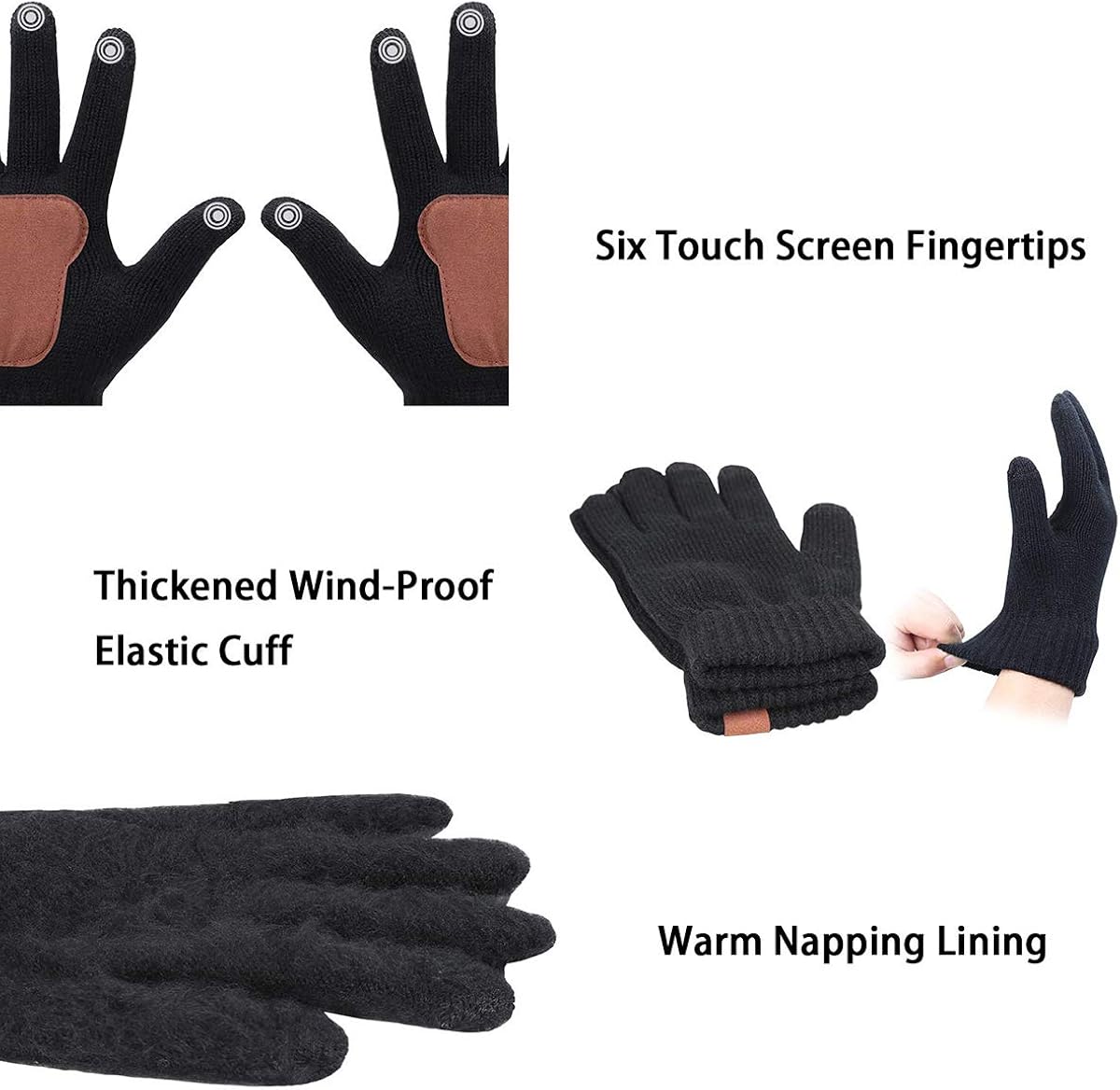 Yous Auto 3 in 1 Winterschal Set Pom Pom Cap Damen Herren Warm Knit Radfahren Skim/&uuml;tzen f/&uuml;r Indoor und Outdoor Sport Schwarz Strickm/&uuml;tze M/&uuml;tze Kreis Schal Set mit Abnehmbarer Mundbedeckung