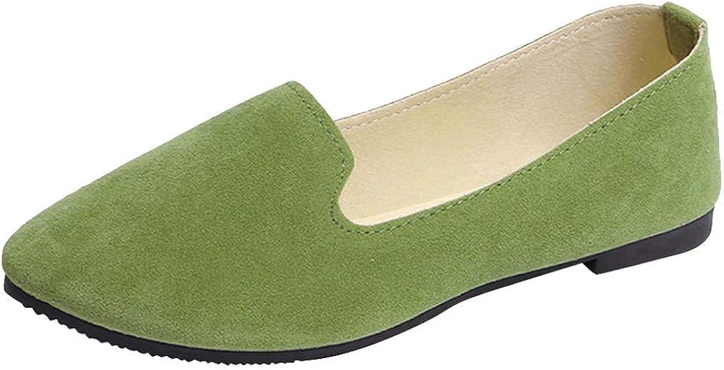green pointed toe flats