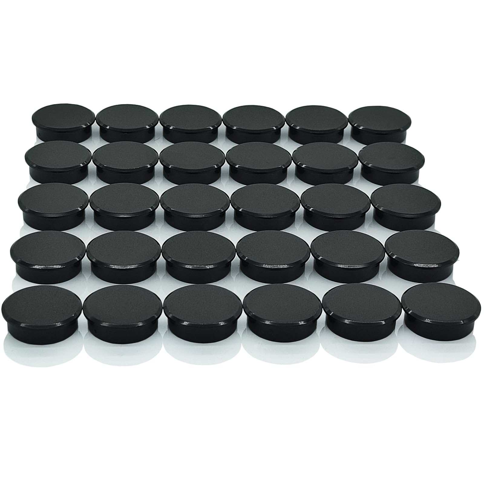 PYJLBX Small Round Fridge Magnets - 30 Pack Black Strong Mini Round Craft Magnets for Whiteboards, Notice Boards, Office Organisation, School & Classroom Supplies, Cute Decorative Magnets for Adult
