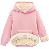 Noomelfish Girls Warm Fleece Sherpa Lined Hoodie Kids Winter Pullover Hooded Sweatshirt(5-12 Years)
