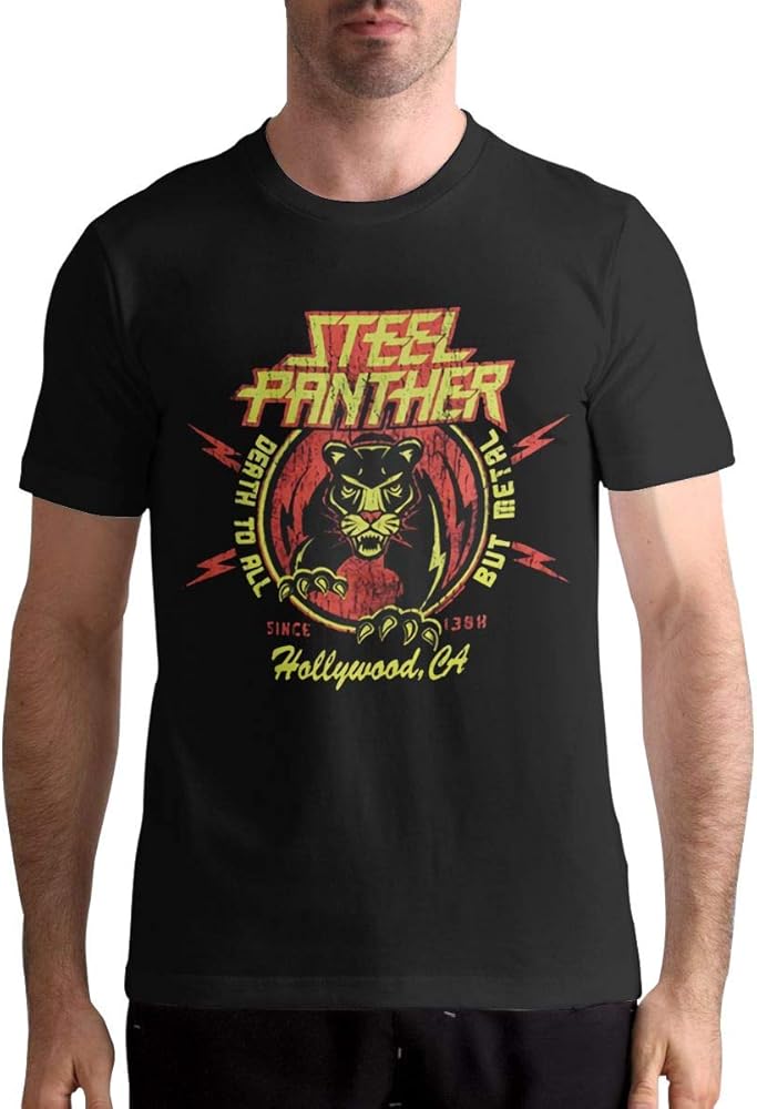 David Steel Panther S T Shirt Fashion Sports Casual Round Neck Short