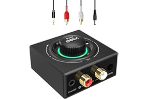 YMOO B06T3Pro Bluetooth Receiver Wireless Audio Adapter with aptX HD/Low Latency Volume Control 3.5mm AUX RCA Dual Link with 