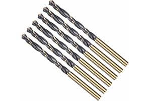 CoCud Drill Bit, 5mm Cutting Diameter, 4341 HSS Jobber Bits Gold and Black 118° Cutting Angle - (Applications: for Drilling P
