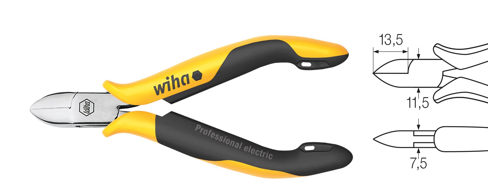 Wiha Professional ESD Diagonal Cut Pliers 115 mm Head 4 1/2" (26832)