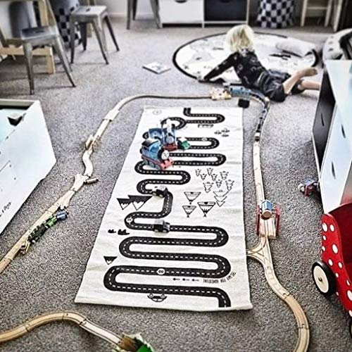 Sodoop Baby Play Mat,Cartoon Print Adventure Crawling Children's Game Pad, City Street Map Learning Carpet, Boy Girl Kindergarten Bedroom Play Room Classroom Safe Area for Kids Have Fun - Thumbnail 3