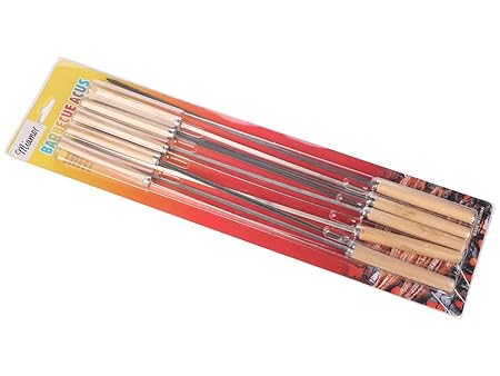 Miamour Barbeque Skewer Set (Multicolour, 10-Pieces, Metal)