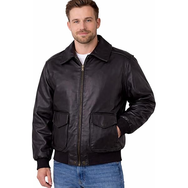 Men Air Force A2 Leather Flight Bomber Jacket | G1 Aviator Real
