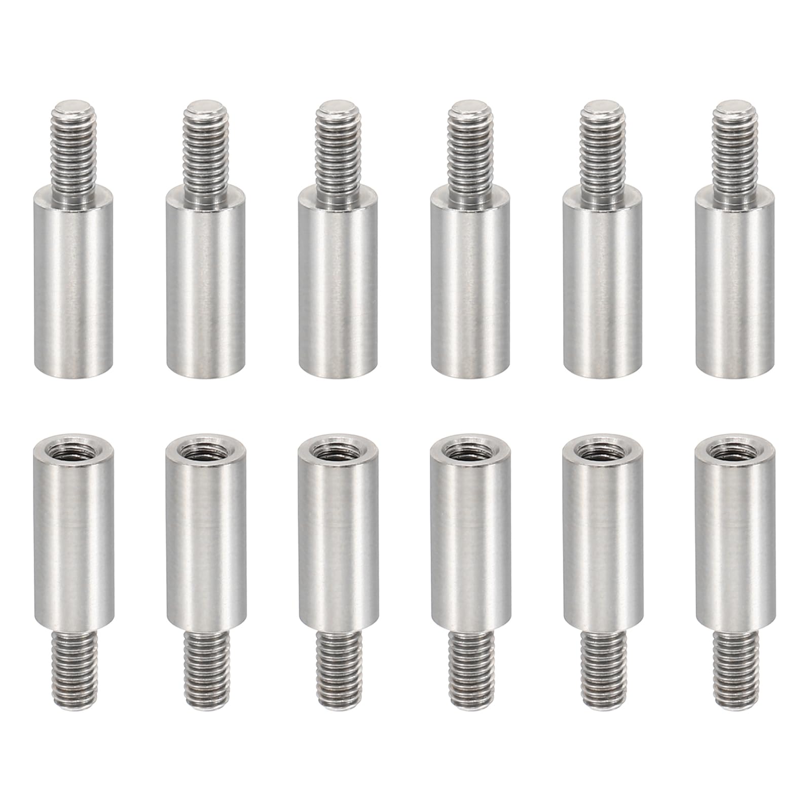 PATIKIL 24pcs M3 Standoffs, M3 12+6mm Spacer Standoffs Steel Threaded Standoffs Screws Kit 3mm ID 5mm OD Metric Male Female Thread Adapters for Circuit Board PCB RC Drones Motherboard