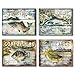 Gango Home Decor Classic Outdoors Fishing Signs: Lakeview, Fish Camp, Gone Fishing, to the Lake; Four 14x11 Prints