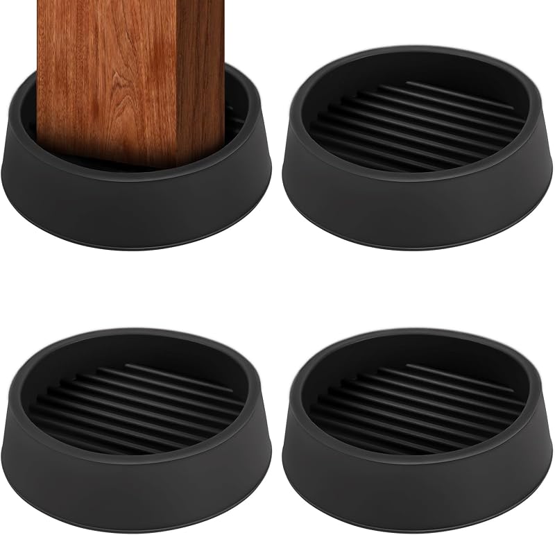 TaoTazon Rubber Castor Cups 2in 4Pcs Floor Protectors Non Slip Furniture Pads