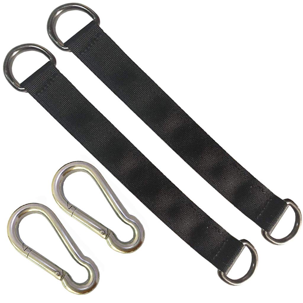 AIVOOF Tree Swing Straps, 2 PCS 25cm / 9.8inches Tree Swing Hanging Kit Heavy Duty Hanging Straps Holds 440 lbs with Carabiner Perfect for Tree Swing Seat, Hammock, Plank