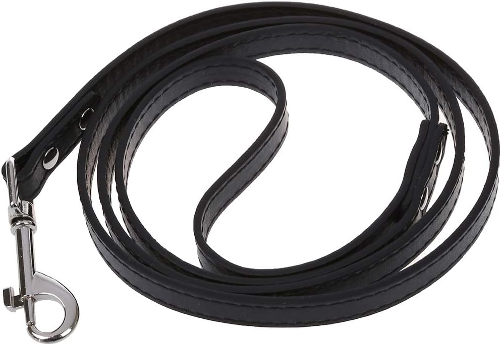 TOOGOO(R) Black Strong Leather Dog Pet Training Leash Lead 120cm