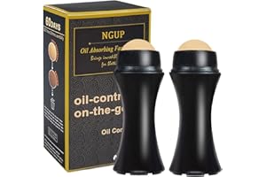 NGUP 2Pcs Volcanic Face Roller Oil Control On The Go Oil-Absorbing Blotting Tool Natural Volcanic Roller Stone Ball (2PCS Black)