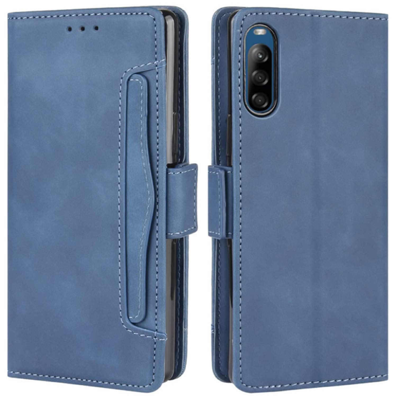 HualuBro Sony Xperia L4 Case, Magnetic Full Body Protection Shockproof Flip Leather Wallet Case Cover with Card Slot Holder for Sony Xperia L4 Phone Case (Blue)