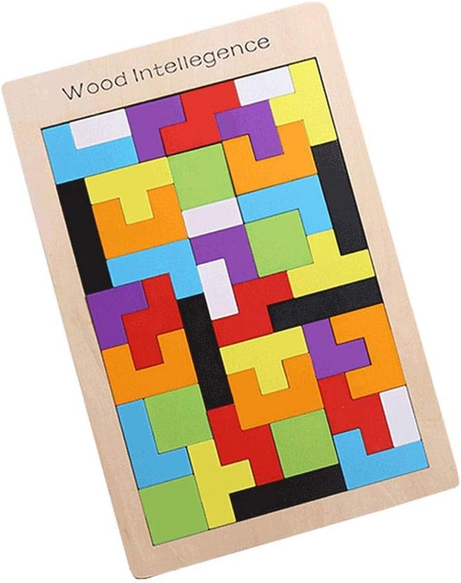 Pkjskh Environmental Protection Wood Quality Forty Pieces Wisdom Puzzle Piece, Two To Eight Years Old Intellectual Development Building Blocks Puzzle, A Variety Of Combinations, To Develop Baby Awaren