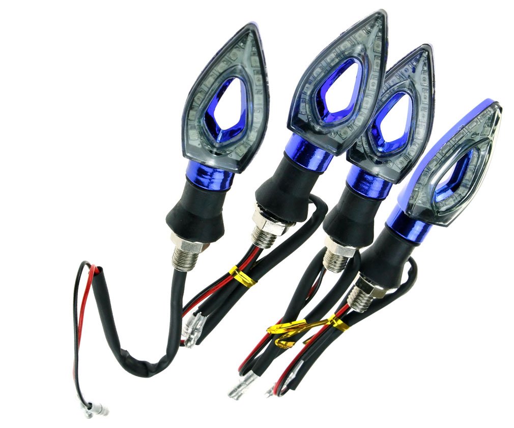 4pcs 12 LED Motorcycle/Bike Turn Signal Indicators Blue