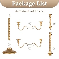 Sziqiqi Gold Floor Candelabra Candle Holder for