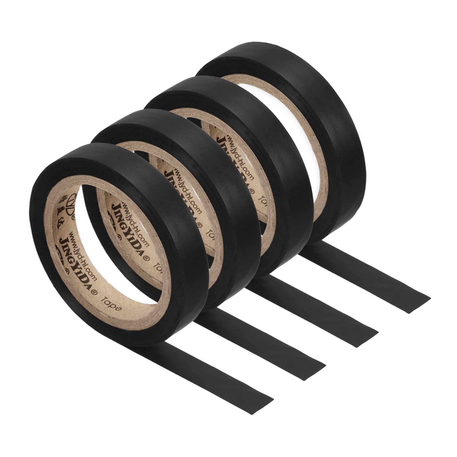 PATIKIL 26Ft Grip Finishing Tape, 4 Pack PVC Racquet Finishing Tapes Racket Accessories Sticky Seal for Tennis Badminton, Black