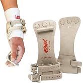 Reisport Men's High Bar Gymnastics Leather Hand Grips for Gymnasts - USA | Durable for Gymnastics Bars Men &amp; Boys - Gymnastics Equipment &amp; Accessories for Advanced Gymnasts, Hook Loop / Double Buckle