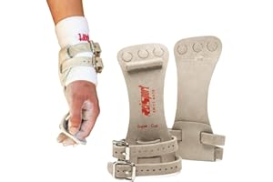 Reisport High Bar Gymnastics Grips for Men - Durable Leather Straps for Secure Grip - Hand Grips for Gymnastics Bars Men & Boys - Gymnastics Equipment & Accessories for Advanced Gymnasts, Made in USA