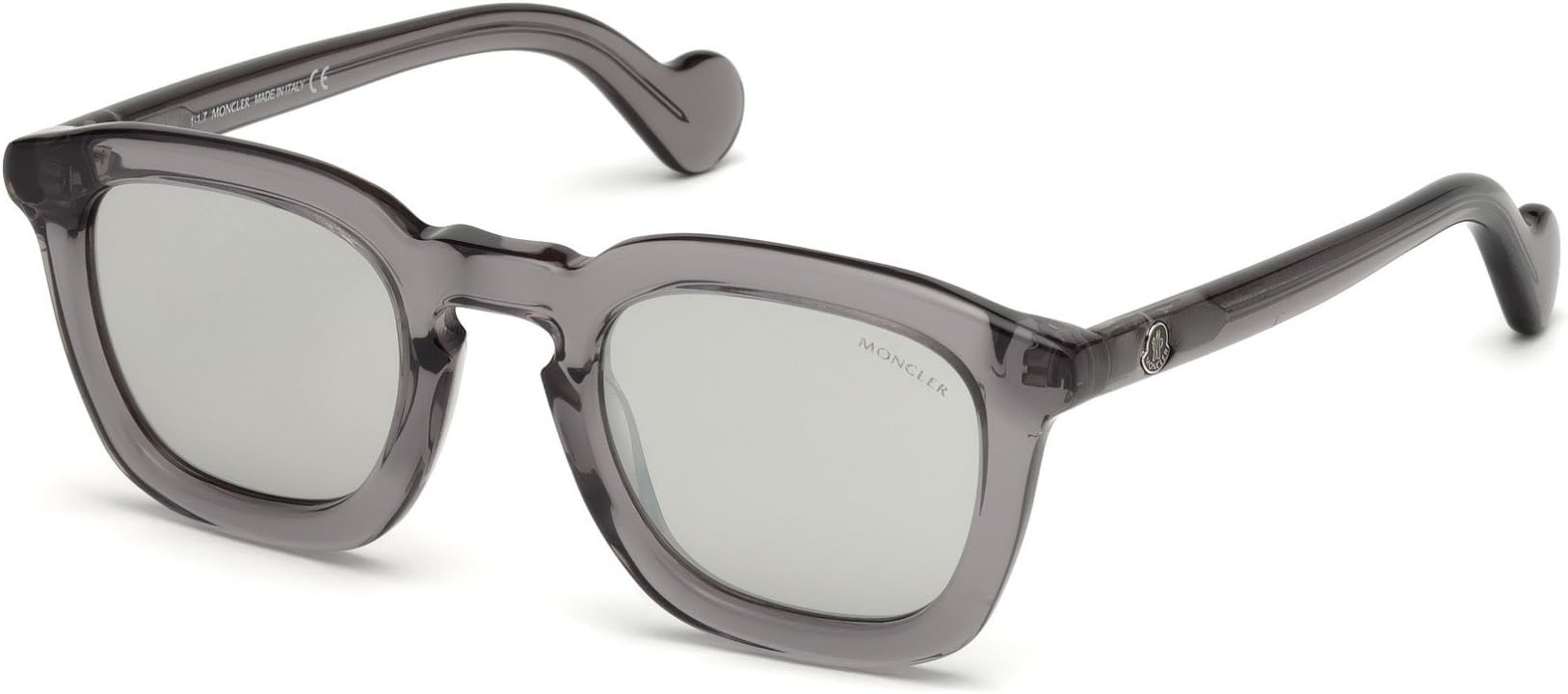 Sunglasses Moncler ML 0006 Mr 20C Shiny Transparent Grey/Smoke W. Silver Mirro