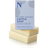 Dr. Natural Castile Bar Soap - Multipurpose Soap Bar with Anti-Acne Properties - for Face, Body, Hair - Sensitive Skin Body Wash - Peppermint - 2 pcs
