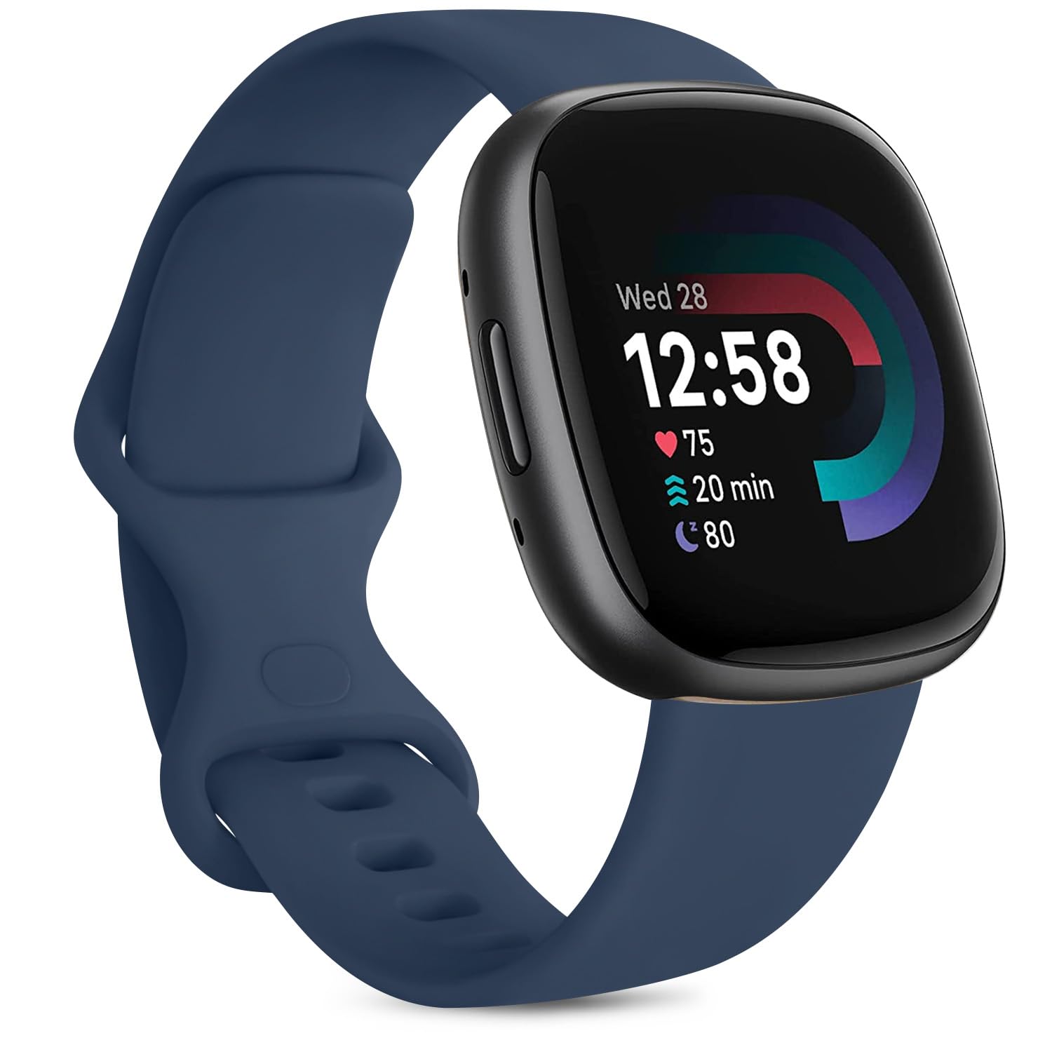 Strap for Fitbit Versa 4/ Versa 3 Straps for Women Men/Fitbit Sense/Sense 2 Strap, Soft Sport Watch Strap Replacement Wristbands for Fitbit Versa 4/Versa 3/Fitbit Sense/Sense 2 (Navy Blue, Large)