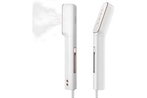 Newbealer 2in1 Travel Iron with Global Voltage, 100-240V Clothes Steamer, Dry Ironing & 2 Steam Levels, Non-Stick Ceramic Soleplate, Fabric Wrinkle Remover, Auto-off, Self Cleaning, No Clamp (Gold)