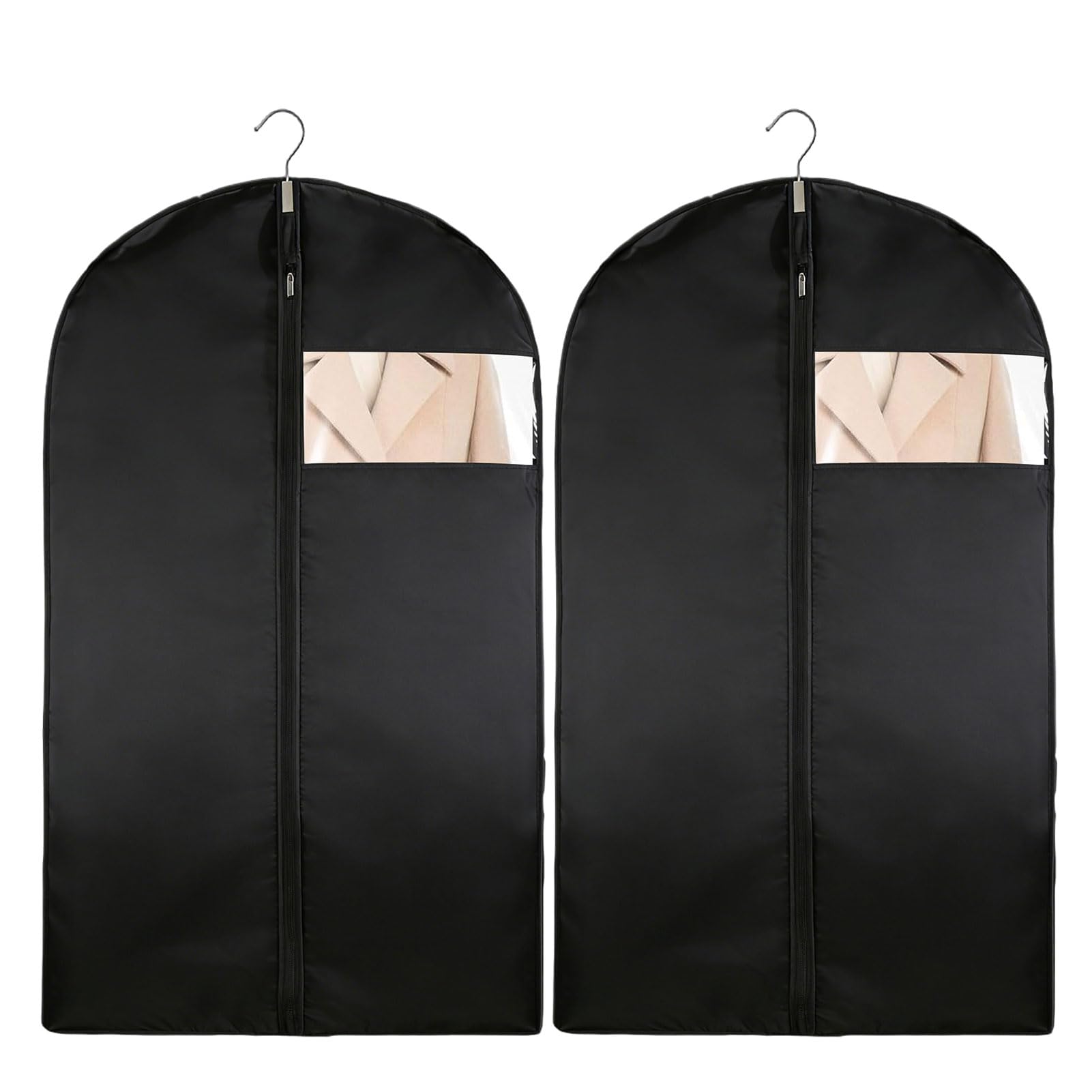 2 Pack Suit Covers for Men with Zipper,Suit Bags for Men,60 * 100 cm Foldable and Dustproof Suits Carriers for Man,Easy to Store,Reusable Clothes covers,Suitable for Coats,Jackets,Pullovers