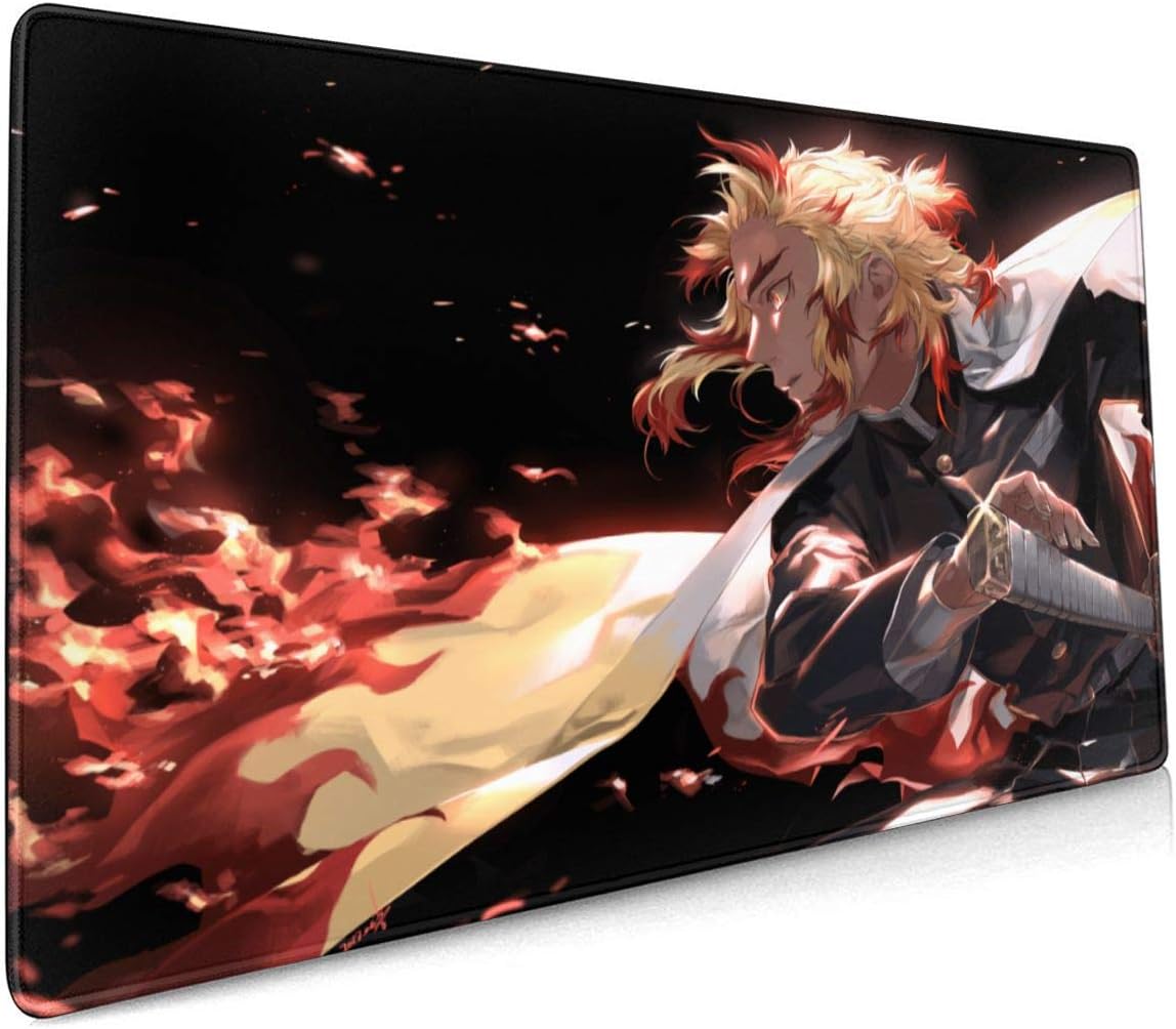 JamesAFlannigan Demon Slayer Anime Large Gaming Mouse Pad, Stitched Edges, Non-Slip Rubber Mouse Pad 15.8x35.5 Inches (90x40 cm)