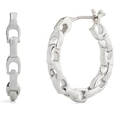 Coach Womens COACH Jewelry Women's Signature C Chain Hoop Earrings