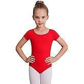 WEGETIT Gymnastics Leotards for Girls Ballet Leotard Toddler girls Bodysuit Short Sleeve Kids Dance Outfits
