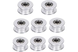 DODOBEI 8-Pack 20T GT2 Idler Pulleys with Bearings Aluminium Timing Belt Wheel 20 Teeth 5mm Bore 2GT Pulley for 3D Printer CNC Machine Accessories for 6mm Width Belt (5mm, 8pcs Toothed)