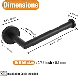 HITSLAM Black Wall Mounted Toilet Roll Holder SUS 304 Stainless Steel 2 Pack view 4