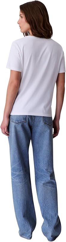 T-shirts de manga curta Pack de 2 t-shirts com logótipo feminino e decote em V, branca (Branco brilhante), 2XS — foto 2 de 8