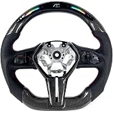 GZxianrui Carbon Steering Wheel for Infiniti Q50 Q60 with Carbon Y Trim Perforated Leather LED Flat-bottom Steering Wheel 2017 2018 2019 2020 2021 2022 No Heating Function