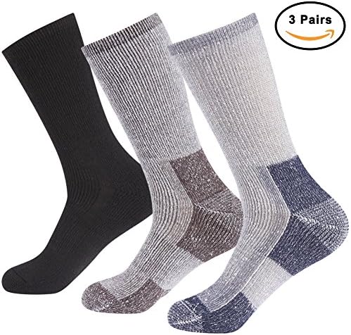 Cushion Hiking Socks for Womens, LANCUNCIAGA Crew Merino Wool High Performance Hiker Boot Trekking Athletic Outdoor Socks,3 Pairs
