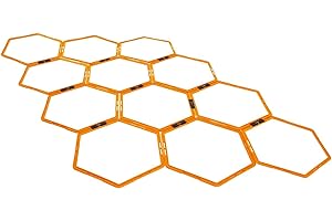 PanAme 6/12 Rings Hexagonal Speed Agility Training, Ladder Sport Equipment Training Ladder Agility Footwork Training and Speed Hurdles Ladder, Fitness Equipment Sport Workout Home Gym