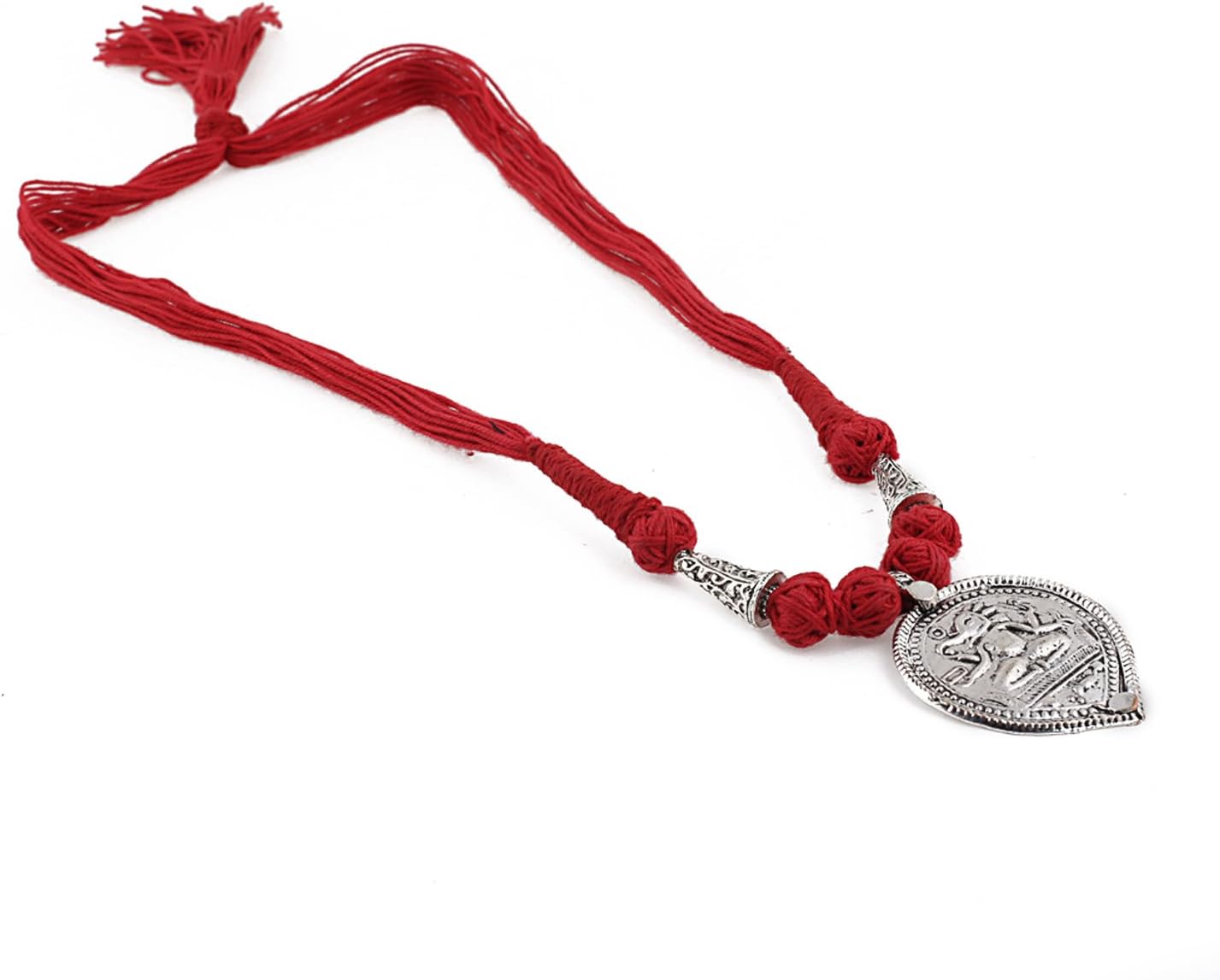 Aradhya Designer Oxidized German Silver Necklace with Handcrafted pendent of Lord Ganesha for Women and Girls