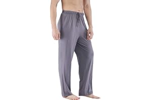 GYS Mens Pajama Pants - Viscose Made from Bamboo, Soft Sleep Pants Comfy Drawstring Lounge Bottom with Pockets Sweatpants