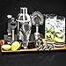 Bar Set by Naava – Stainless Steel 10 Piece Home Cocktail Mixology Tool Kit – With Bartender's Professional Shaker, Strainer, Jigger, Liquor Pourers and More – Attractive Gift Box and 100% Guarantee