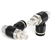 TAILONZ 1/4" x 1/8" NPT SL-1/4-N1 Elbow Flow Control Valve 3Pcs | 90&deg; Push-Lock Flow Control Valve with Elbow Design, Compatible with PU/PA/PE/PVC Tubing for Pneumatic Systems.